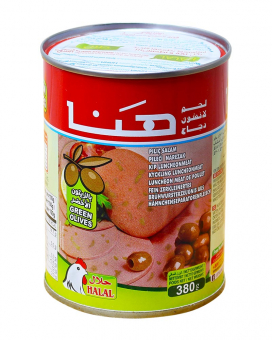 Консерва куряча ковбаса HANA з оливками 380г 24шт/ящ