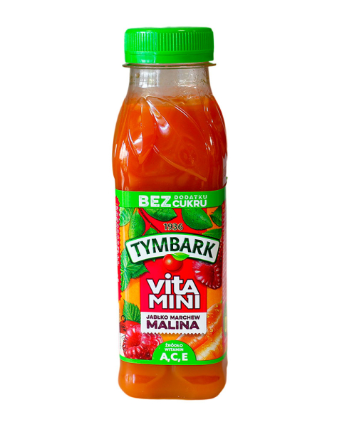 Сік Tymbark без цукру 0,3 л малина-морква-яблуко 100%, 12шт/ящ