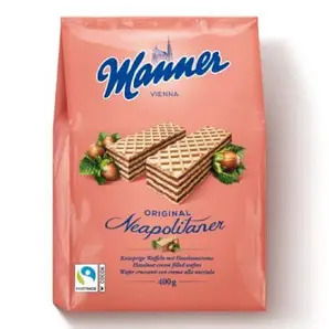 Вафлі Manner Hazelnut cream filled з горіховим кремом 400 г.10шт/ящ
