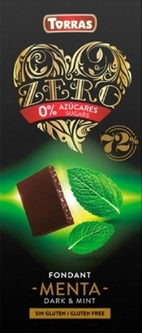 шоколад Torras Zero какао і м'ята 125гр 12/шт