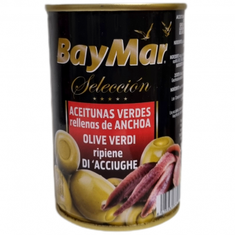 Оливки BayMar фаршировані анчоусом 300 г,(суха вага 130 г) 12 шт/ящ, шт