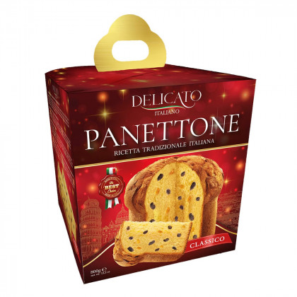 Паска Delicato традиційна з цукатами та родзинками, 500г, 15шт/ящ, шт