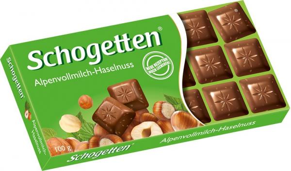 Шоколад Schogetten alpine milk with Hazelnuts 100g