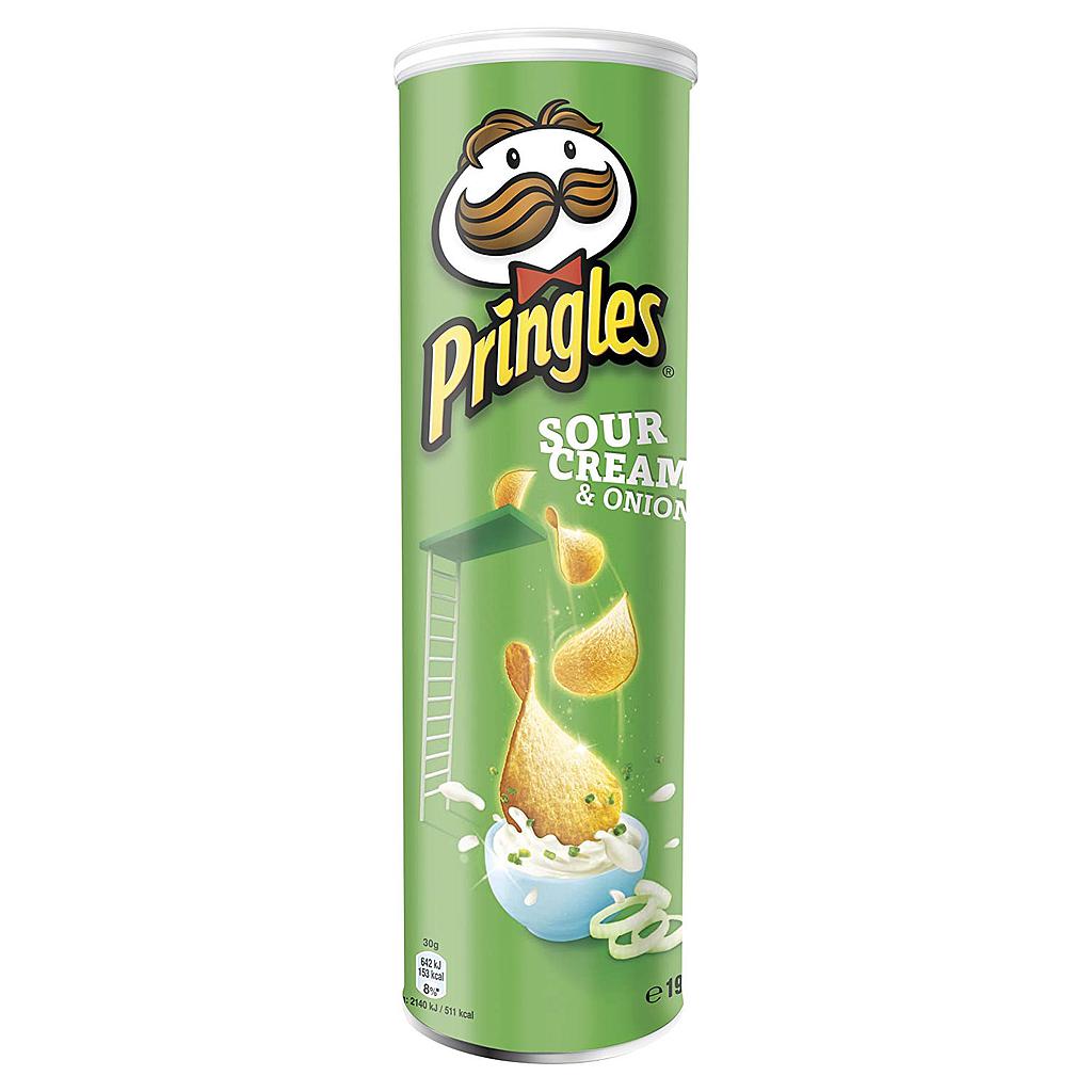 Чіпси Pringles Sourcream &amp; Onion, сметана та цибуля, 165г, 19 шт/ящ