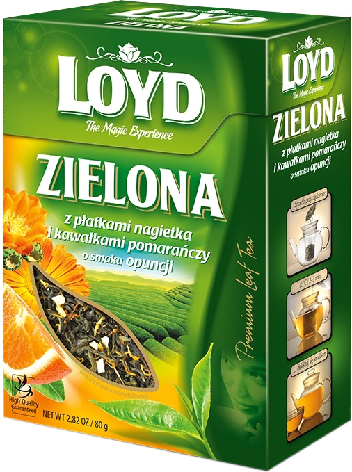 Loyd zielona z kawalkami pomaranczy 80g