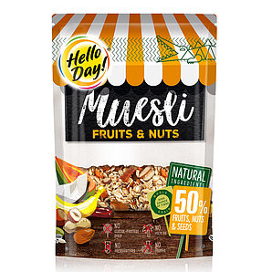 Мюслі AGUS Hello Day  фрукти, насіння та горіхи 300г 20шт/ящ