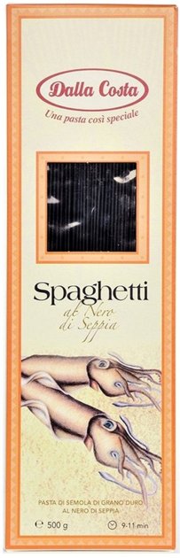 Макарони DALLA COSTA Spaghetti з чорнилом каракатиці 500г 20шт/ящ