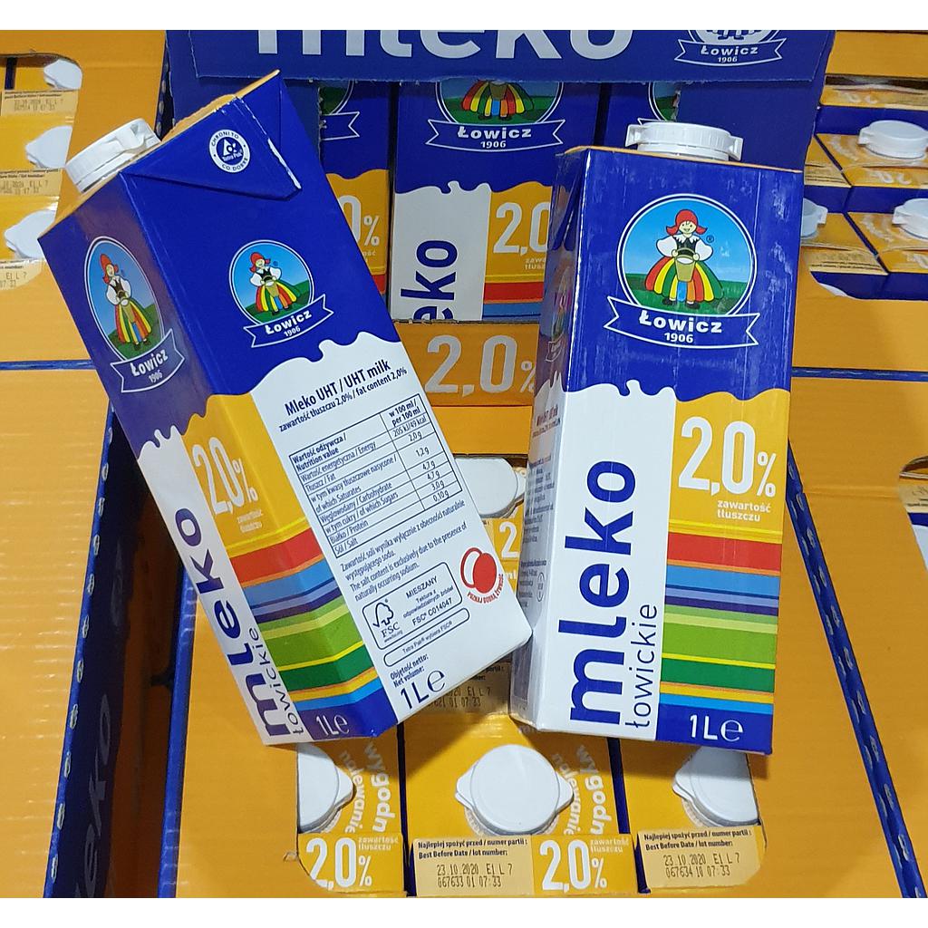 Молоко Lowicz  2.0% 1L 12шт\ящ
