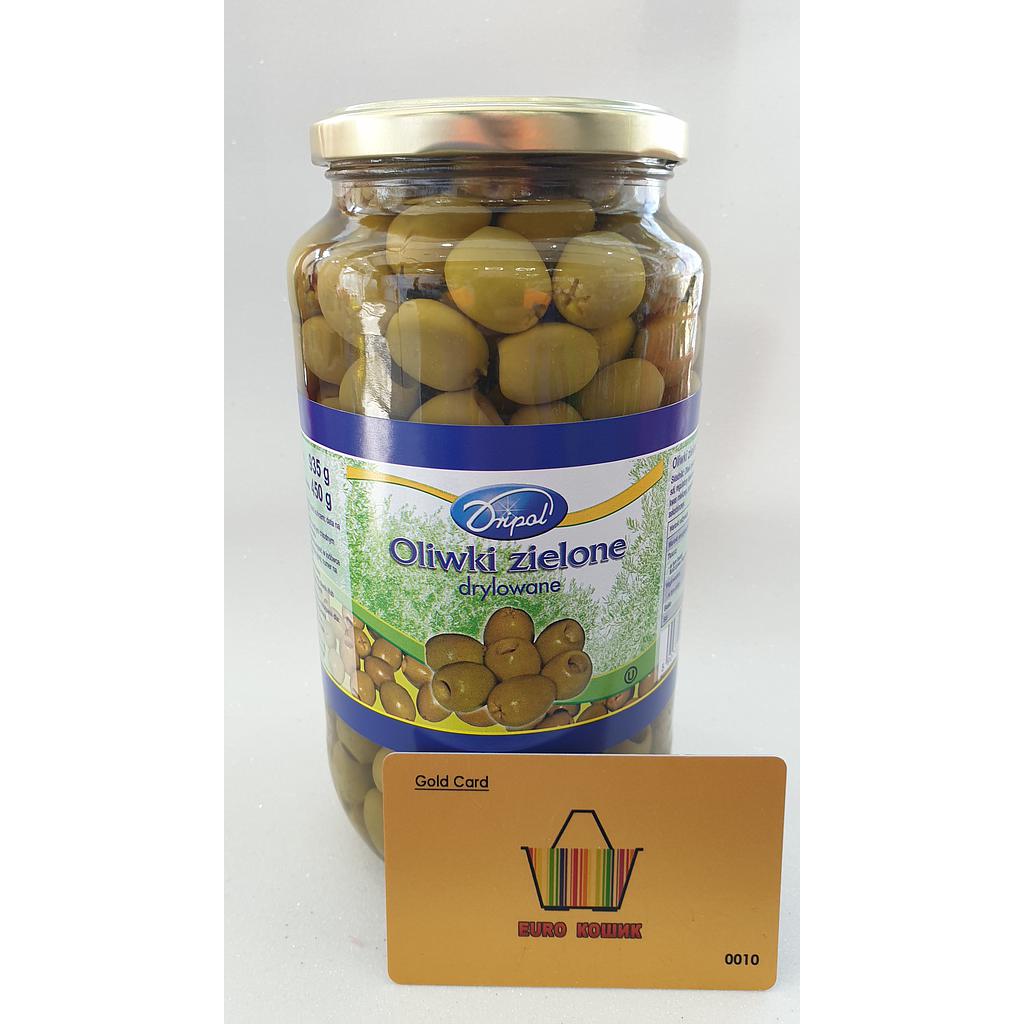 Оливки зелені без кістки 900/450г DRIPOL