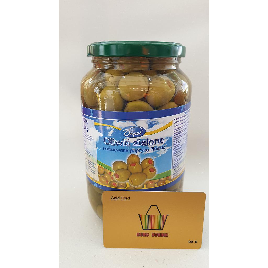 Зелені фаршировані паприкою 1000/550г DRIPOL