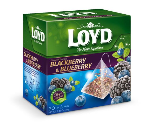 Чай  фруктовий LOYD BLACKBERRY &amp; BLUEBERRY ожина-чорниця, 40г (20 пірамідок), 10шт/ящ 3103576