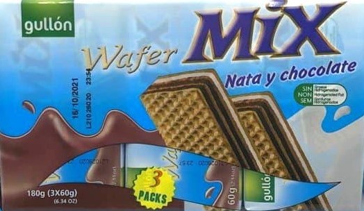 Вафлі GULLON MIX Nata-Chocolate шоколад, 180г, 12шт/ящ