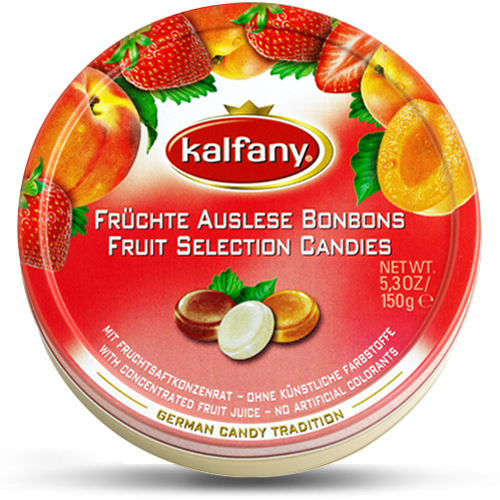 Льодяники Kalfany Assorted Fruit Candies фруктові 150г, 10 шт/ящ
