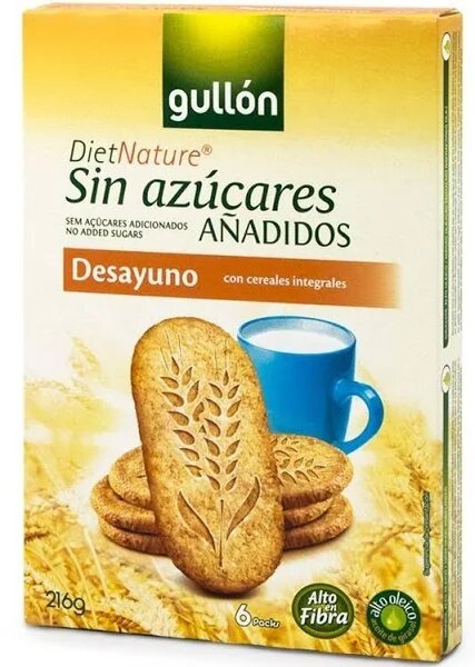 Печиво GULLON без цукру Diet Nature Desayuno, 216г, 8шт/ящ