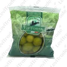 Оливки зелені VITTORIA Verdi Dolci (Сицилія) пакет, 250г нетто, 450г брутто 20шт/ящ