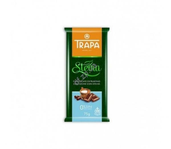 Шоколад 75г TRAPA STEVIA молочний, 20шт/ящ