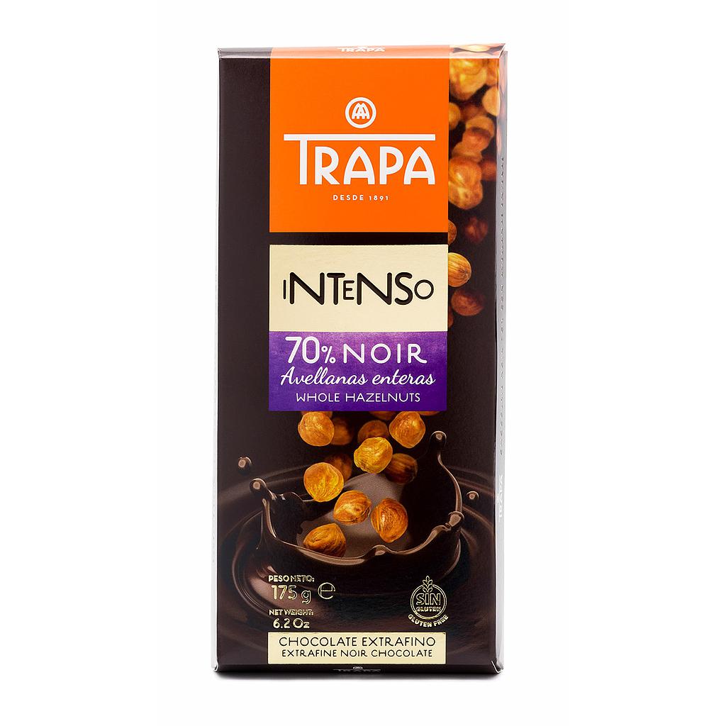 Шоколад 175г TRAPA INTENSO чорний 70% з цільним фундуком, 17шт/ящ