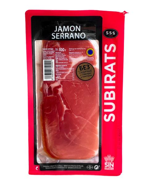 Хамон Subirats JAMON SERRANO Вакуум, нарізка, 100г, 20шт/ящ