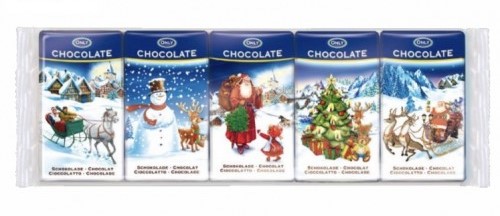 НР Молочні шоколадки Christmas 5*15г, 20шт/ящ