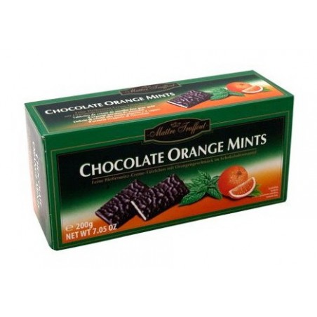CHOCOLATE MINTS Шоколад з м'ятною начинкою з апельсиновим смаком 200г