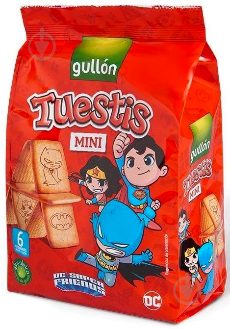 Печиво GULLON, Tuestis mini DC superfriends, 200г, 10шт/ящ