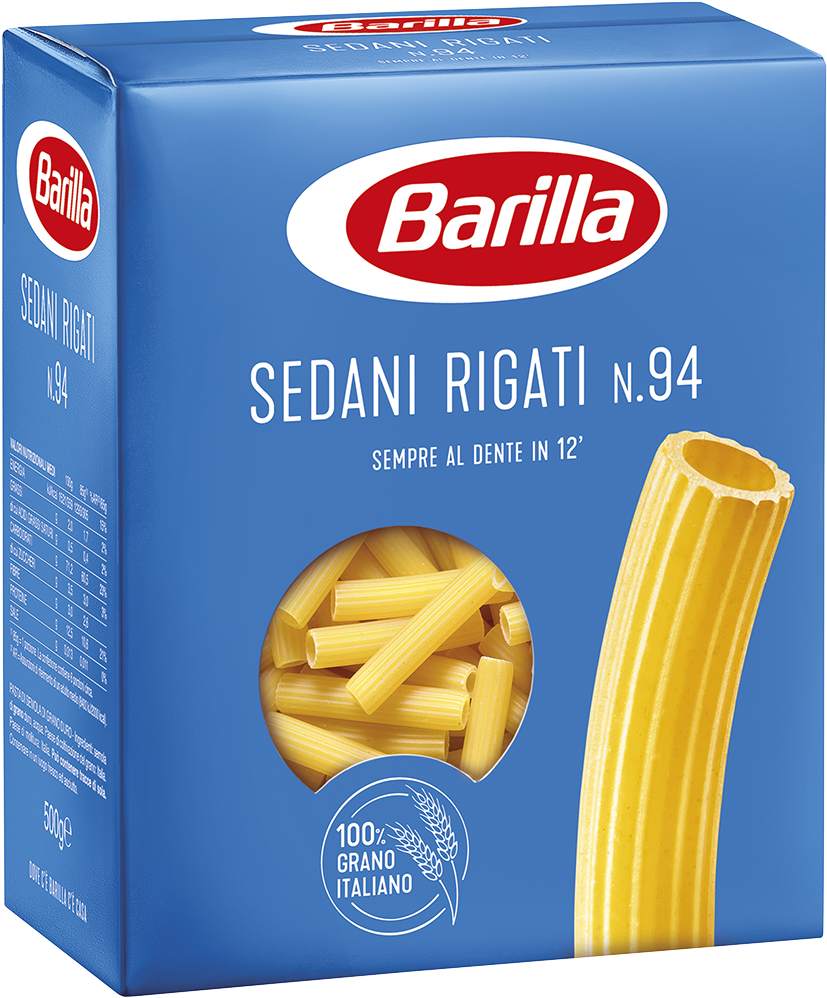 Макарони BARILLA 94 SEDANI RIGATI, 1кг, 15шт/ящ