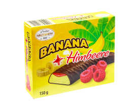 Суфле в шоколаді Hauswirth Banane Plus Himbeere, малина 150г. 24шт/ящ