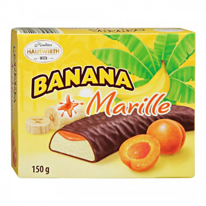 Суфле в шоколаді Hauswirth Banane Plus Marile, абрикос 150г. 24шт/ящ